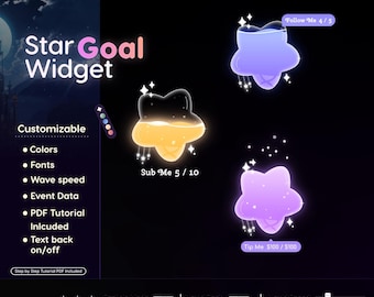 Star Twitch Torque-Widget für Streamer | Unter | Anhänger | Spende | Vollständig anpassbar