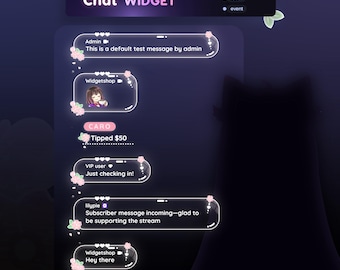Sakura Twitch Chat Widget für StreamElements | Glasige Sprechblase | Animierte Blütenblätter (Digitaler Download)