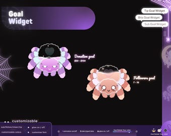 Halloween Spider Goal Widget: Animated Stream Overlay (Digital Download