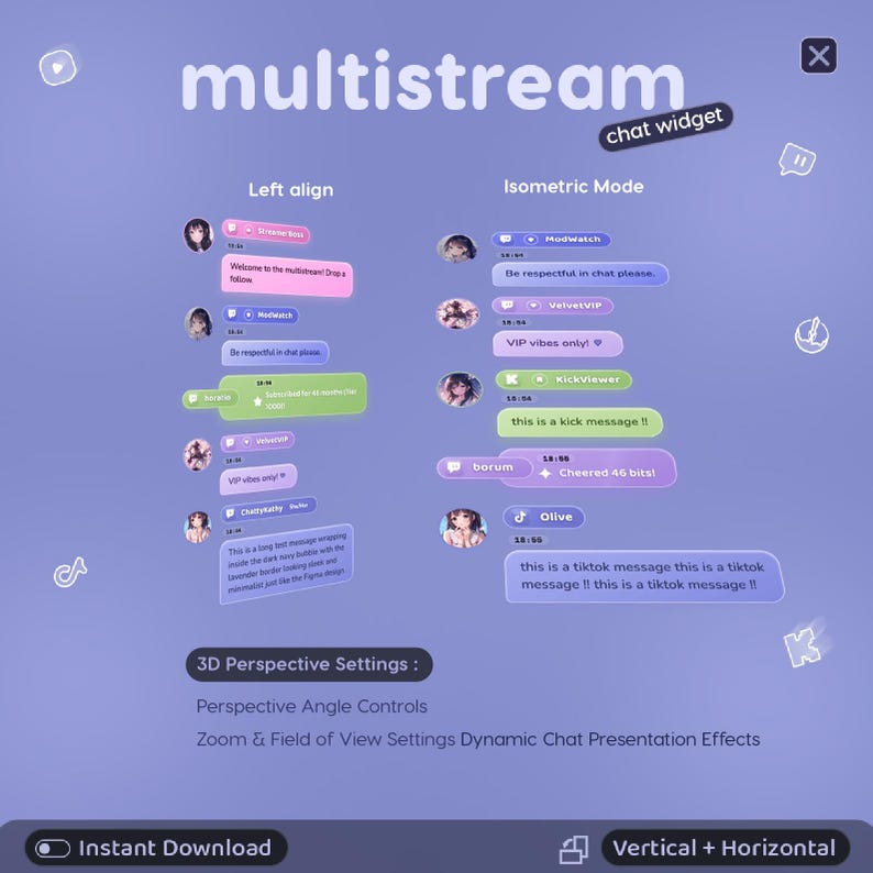 #ChatWidget #MultichatOverlay #MultichatWidget #MultistreamChat #StreamElements #ChatBoxOverlay #TwitchChatOverlay #YouTubeChatWidget #KickChatOverlay #OBSStreamOverlay #PastelOverlay #PeriwinkleOverlay #KawaiiStreamWidget