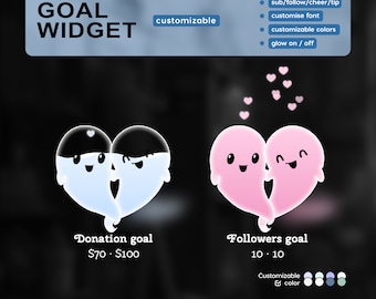Love Ghost Stream Goal Widget, Customizable for Twitch (Digital Download)