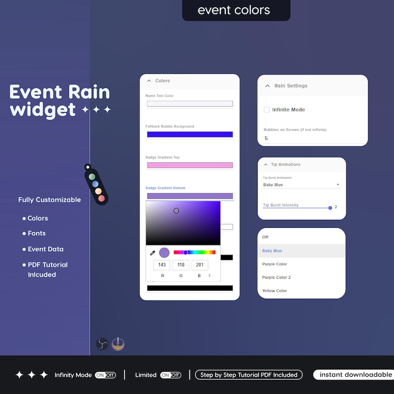 Animated Sub Event Rain Widget for Twitch Streamers (digital Download ...