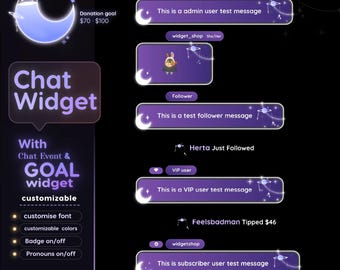 Cosmic Galaxy Chat Widget | Twitch StreamElements Animiertes Chatziel Stream Overlay | VTuber Streamer