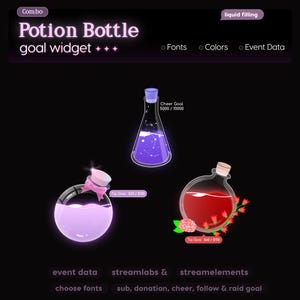 Potion Bottle Goal Widget: Customizable Stream Overlay (Digital Download)
