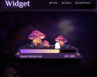 Spooky Mashroom Twitch Bar Goal Widget for Streamelements and OBS
