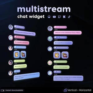 #ChatWidget #MultichatOverlay #MultichatWidget #MultistreamChat #StreamElements #ChatBoxOverlay #TwitchChatOverlay #YouTubeChatWidget #KickChatOverlay #OBSStreamOverlay #PastelOverlay #PeriwinkleOverlay #KawaiiStreamWidget