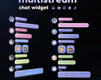 Multistream Chat Widget • Twitch, YouTube, Kick, TikTok Emotes (Digital Download)