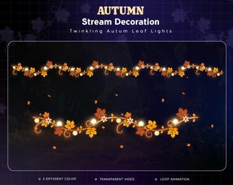 Herbst Twitch Stream Dekoration | Animiertes Twitch Overlay (Digitaler Download)