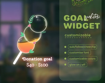 Yakitori Liquid Filling Goal Widget: Customizable Stream Overlay (Digital Download)