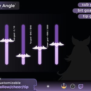 Angel Love Bar Loading Goal Widget is fully customisable for Twitch Streamelements and OBS | Bar Goal Widget