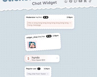 Sticker Note Multistream Chat Widget for Twitch, YouTube, TikTok and Kick
