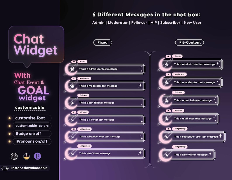 Butterfly Galaxy Chat Widget | Twitch Streamelements Animated Chat Goal ...