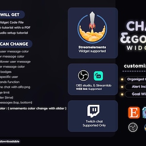 Celestial Butterfly Stream Widgets: Chat & Goal - Streamelements - Etsy