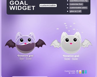 Spooky Bat Liquid Filling Goal Widget | Twitch Streamlabs, TikTok Studio, and Streamelements