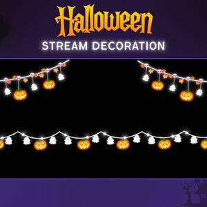 Halloweenpumpa-streamdekoration | Twitch OBS-animerad overlay | Spöklik VTuber-streamertillgång