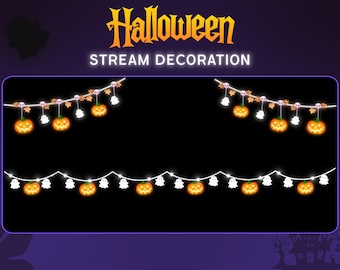 Halloween Kürbis Dekoration: Animiertes Vtuber Overlay (Digitaler Download)