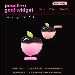 ピーチ色のTwitch配信目標ウィジェット｜Streamlabs、Streamelements（デジタルダウンロード）