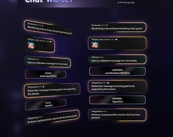 Saber Neon Chat Widget | Twitch StreamElements Animated Glow Chat Goal Overlay | VTuber Streamer OBS