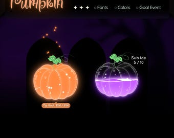 Pumpkin Goal Widget | Twitch Streamlabs StreamElements Halloween Animated Sub Goal Tracker | VTuber Streamer