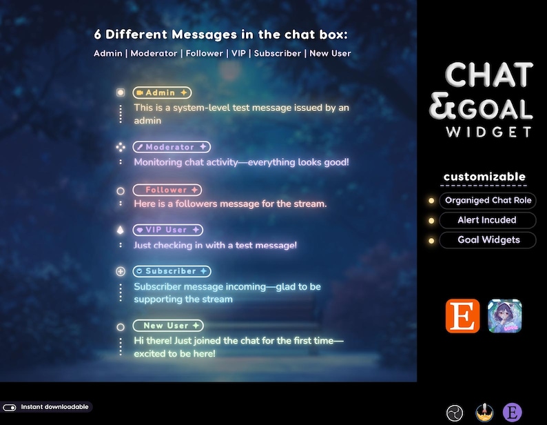 #twitchchat #neonchat #chatwidget #chatwidgettwitch #chatwidgetobs #chatwidgetstar #chatwidgetstream #chatwidgetminimal #twitchchatwidget #neonchatwidget #chatalert #sakurachat #goalwidget #goalwidgettwitch #goalwidgetstream #stargoalwidget #streamgoal #subgoal #donationgoal #twitchgoal #sakuragoal #neongoal #streamwidget #streamelements #vtuberasset #neon #neonwidget #neonstream #neonoverlay #neonvibes #neonglow #neonaesthetic #elegant #animated