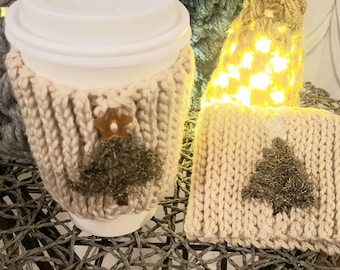 Handmade Christmas Crochet Cup Sleeve / Cozy