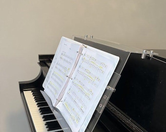 Grand Upright Piano Acrylic Music Stand (Width 18&quot;) - Depth & Height Adjustable
