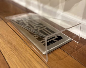 Modern Floor Register Vent Acrylic Air Deflector - Side Opening - Basic (1 Pack)