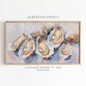 Oysters Oil Painting: Impressionist Samsung Frame TV Art (Digital Download)
