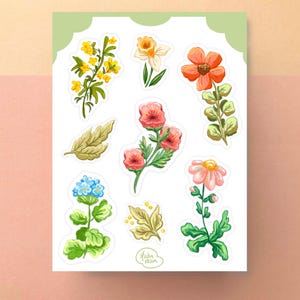 Blumen Aufkleber, Florale Planer Aufkleber, Cottagecore Aufkleber, Botanische Aufkleber, BUJO Aufkleber, Ästhetische Aufkleber, Süße Blumen Aufkleber