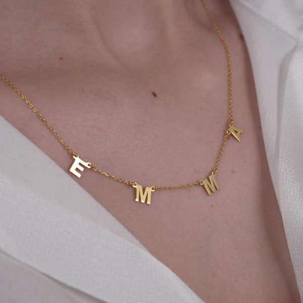 14K Gold Plated Dainty Letter Necklace/Gold Necklace/Letter Necklace/Handmade Jewelry/Silver Jewelry/Gift For Her/Valentines Gift/Chritmas