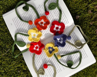 crocheted bookmark flower / crochet flower bookmark