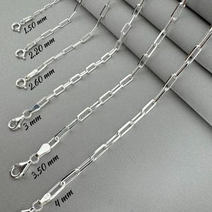 Turkish 925 Sterling Silver Chain, Paperclip Chain, Elegant Chain, Silver Necklace, Gift for Woman, Bohemian Chain, Dainty Silver Necklace
