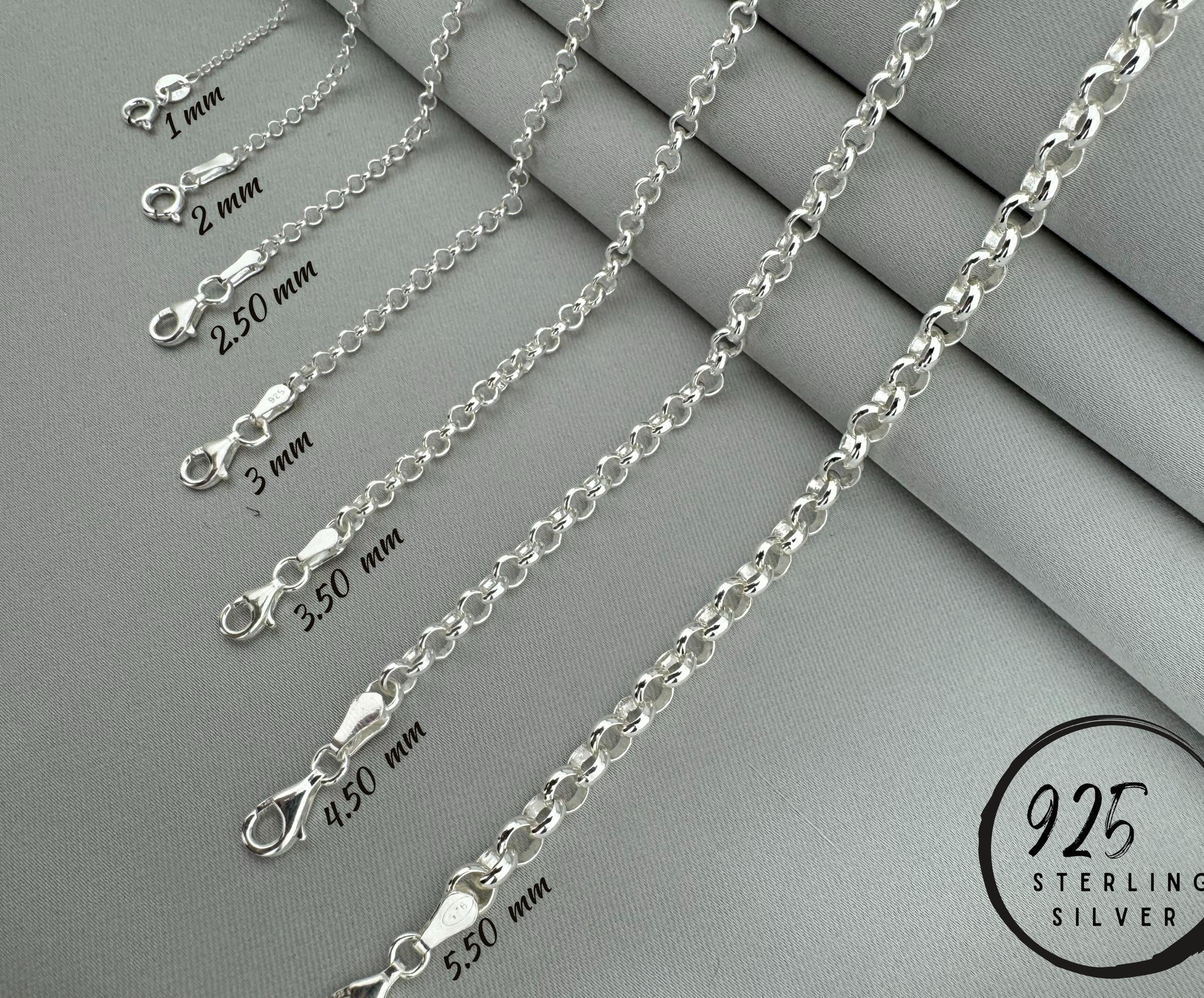 925 Sterling silver chain, Rolo chain, Unisex chain, Dainty jewelry, Handmade silver chain, Gift chain, Chain for pendant, Turkey chain