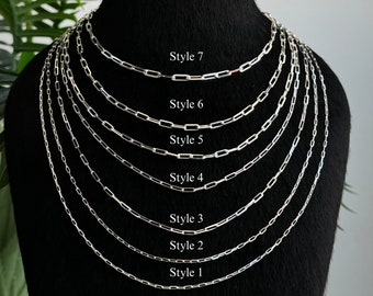 Silver chain, turkish 925 Sterling chain, Elegant chain, Silver necklace, Gift for women, Bohemian chain, Dainty necklace, Chain for woman