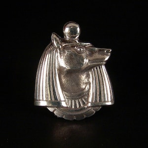 Egyptian Anubis ring Sterling Art Deco