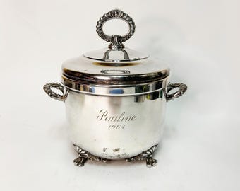 Vintage WS Blackinton Silver Plated Champagne Ice Bucket Lidded Wine Cooler Hollywood Regency Barware
