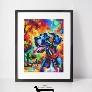 Great Dane Printable Wall Art, Great Dane Digital Download for Dog Lovers, Colorful Great Dane Printable Wall Decor