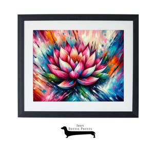 Colorful Lotus Printable Wall Art, Colorful Floral Artwork, Vibrant Lotus Flower Wall Print, Floral Botanical Art