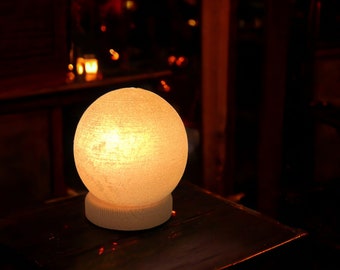Table Lamp, Led Lamp, Desk Lamp, Himalayan, Salt Lamp, Handmade Lamp, Himalayan Salt Lamp, Stone Lamp, Home Decor, Natural, Globe Salt Lamp
