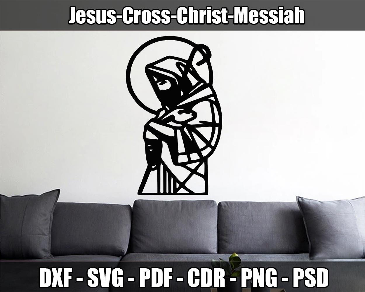 Jesus Cross Christ Messiah Laser Cut Svg Dxf Glowforge Files Wall ...
