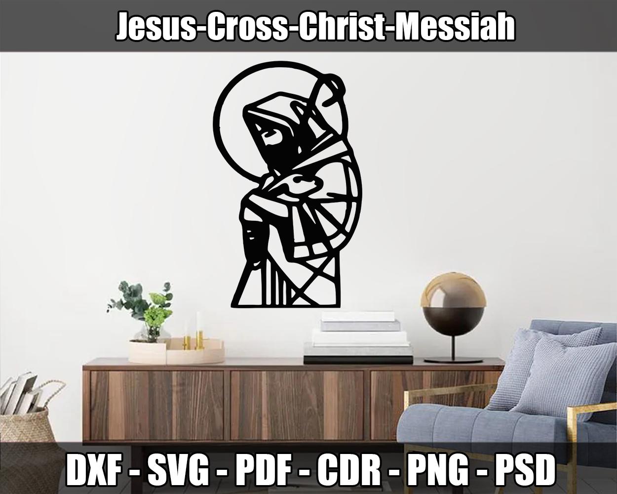 Jesus Cross Christ Messiah Laser Cut Svg Dxf Glowforge Files Wall ...