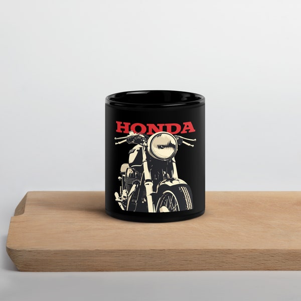 Honda Cafe Racer Mug | Biker Gifts | Glossy Mug | Gifts for Him | Birthday Gifts | Funny Mug