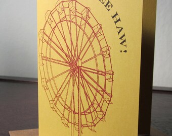 Yee Haw Ferris Wheel - Carte sérigraphiée Gocco