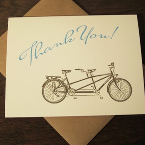 Tandem Bike Thank You Letterpress Card image 4