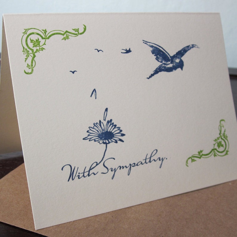With Sympathy Gocco Screen-printed Card image 1