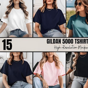 Gildan 5000 Mockup Bundle, 5000 Tshirts Bundle, Gildan Tee Model Mockup Whole Section Bundle, Lifestyle Mockups, Tee Mocks 5000, Tshirt Mock