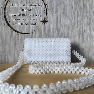 Exclusive Beaded Bag DIY Tutorial: Luxury Bridal Bag PDF Lesson / Handmade gift / White Bag / Wedding Bag