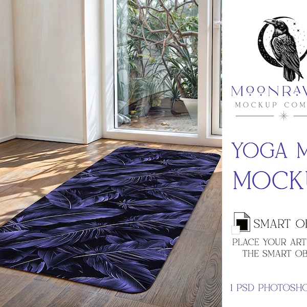 Yoga Mat Mockup Photoshop File, Smart Object Template, Instant Download  for Presentation & Visualization, Blank Yoga Mat Image