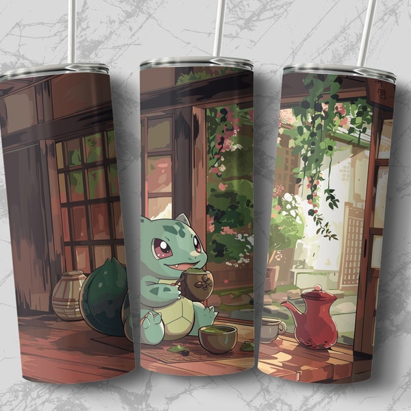 Unique 3D Pokemon Tumbler Design, 3D Pokemon Tumbler Wraps 20oz Skinny Sublimation Digital Download 3D Hand-mande Pokemon Design Sublimation