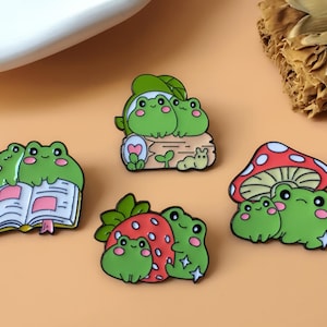 Lovely Little Frog Enamel Pin | Cute Pin Badge | Lapel Pin | Collar Pin | Funny Enamel Pin Set | Gift for Her Him